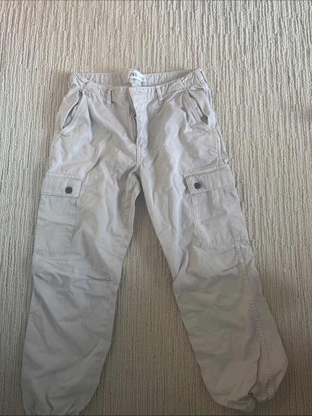 Zara Women  Beige Cargo Pants